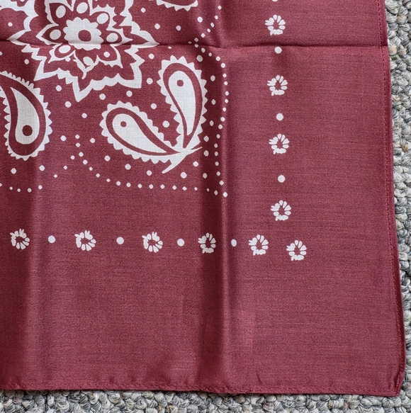 J. Crew x Wallace & Barnes Deep Rose Paisley Cotton Bandana - Picture 4 of 6